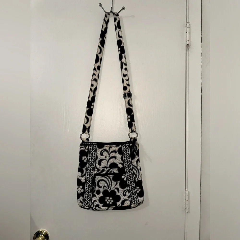 Vera Bradley Floral Black and White Shoulder Bag